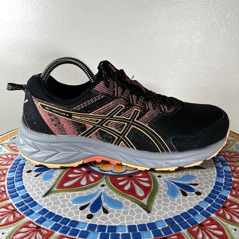 ASICS Gel Venture 9 Womens 8.5 Black Summer Dune Trail Running Sneakers F620123